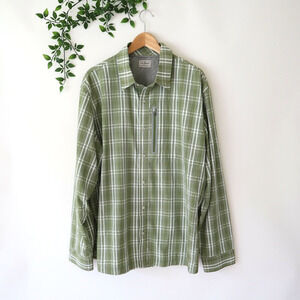 L.L. Bean Men's Long Sleeve Button Front Polyester Rayon Shirt XL Extra Large